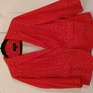 Talbots women's 3/4 sleeve blazer orange 10